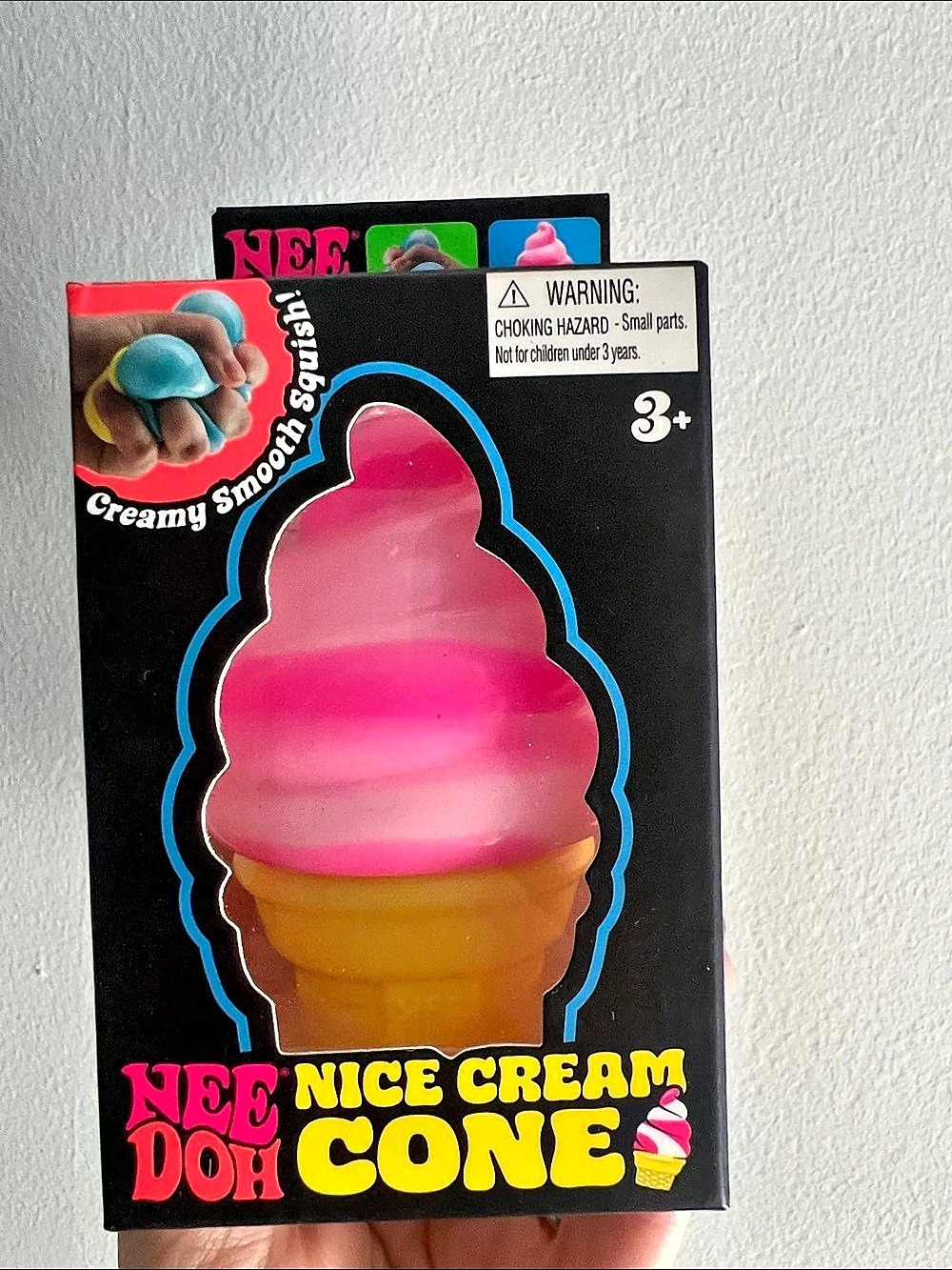 Schylling Nee Doh Nice Cream Cone Squishy Toy in Pink NWT